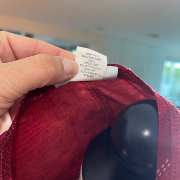 New Graff Vintage Maxi Dress Size Small Red Linen Blend Embroidered Fringe Hem - Picture 8 of 13